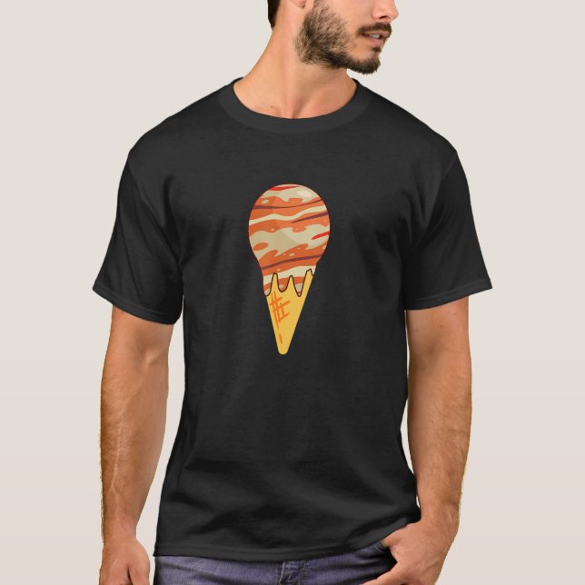 Melting Ice Cream Planet Jupiter Solar System Jupi T-Shirt (Front)