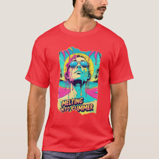 Melting Into Summer – Trippy Retro Beach Vibes Tee