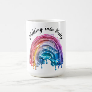 Melting into Unity,, one love, many colors design Coffee Mug