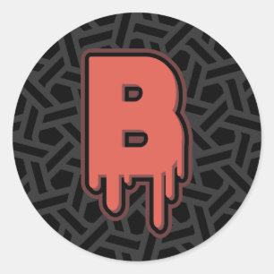 Melting Letter B – Custom Name Birthday Gift Classic Round Sticker