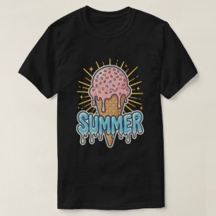 Melting Pink Ice Cream Cone - cute summer holiday T-Shirt