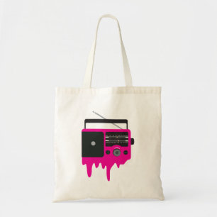 Melting Pink Retro Radio Tote Bag
