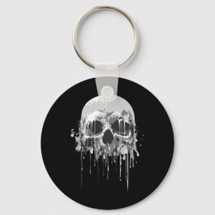 Melting Skeleton Dripping Scary Skull Halloween Co Key Ring