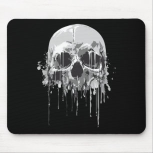 Melting Skeleton Dripping Scary Skull Halloween Co Mouse Pad