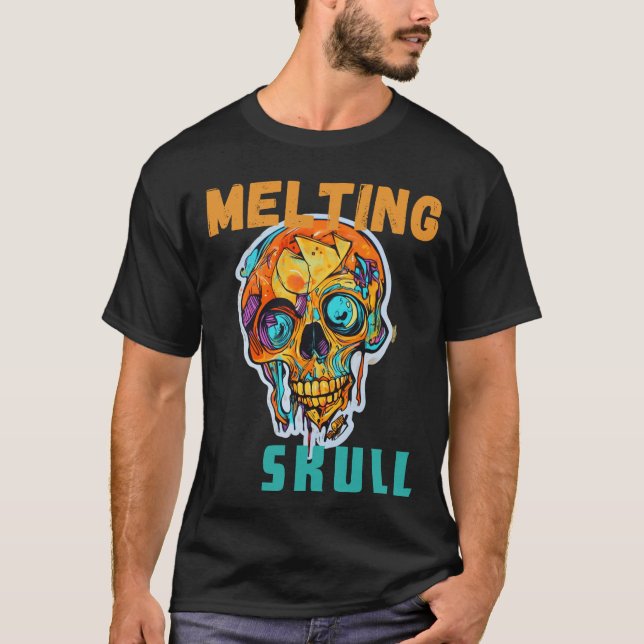 Melting Skull Art Graphic Tee (Front)