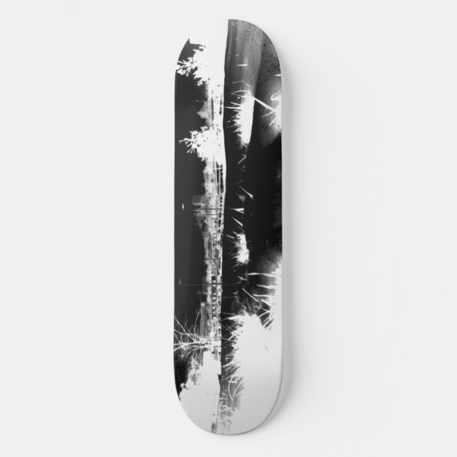 Melting Snow - negative Skateboard (Front)