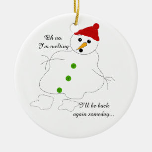 Melting Snowman Ceramic Tree Decoration