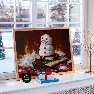 Melting Snowman S'mores Christmas Decoupage Tissue Paper