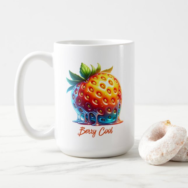 Melting Strawberry-Drippy Art Coffee Mug (With Donut)