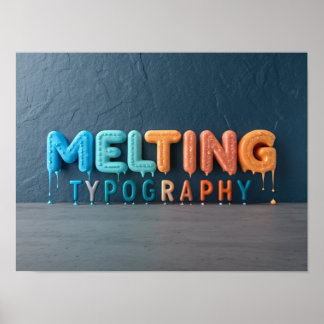 MELTING TYPOGRAPHY: A Colourful 3D Design Poster