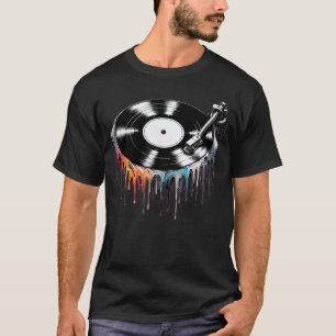 Melting Vinyl Record Retro Music Lover Gifts funny T-Shirt