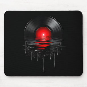 Melting Vinyl Record Vintage Sunset Drip Vinyl Rec Mouse Pad