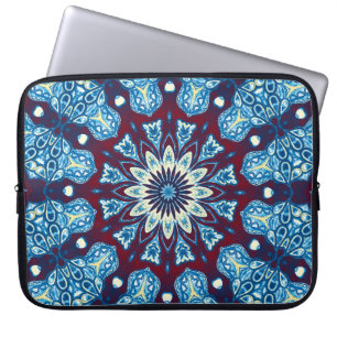 Melting watercolor colourful symmetrical pattern. laptop sleeve
