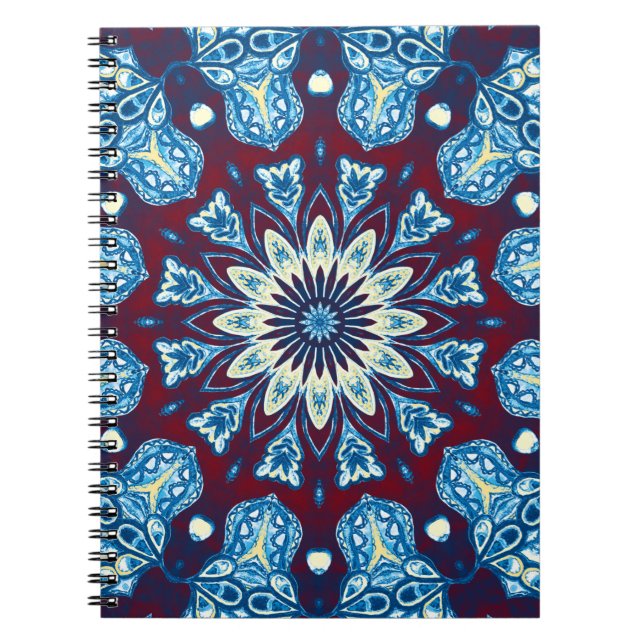 Melting watercolor colourful symmetrical pattern.  notebook (Front)