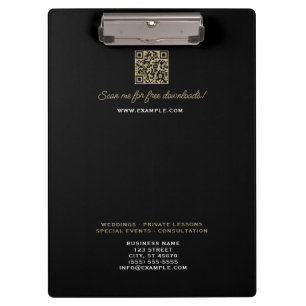 Melting White Treble Clef Classy Black Clipboard