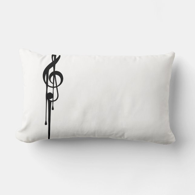 MELTPOINT B/W G-Clef Custom Colours Lumbar Cushion (Front)