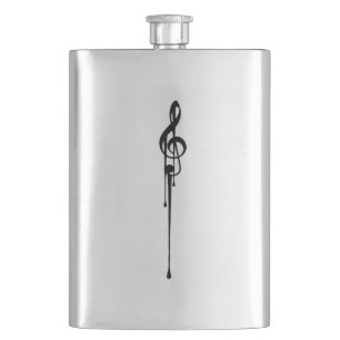 MELTPOINT Custom Colour Black G-Clef Hip Flask