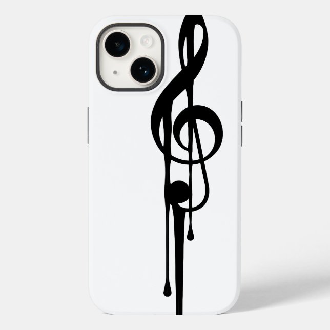 MELTPOINT WHITE Black G-Clef Custom Colour Case-Mate iPhone Case (Back)