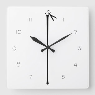 MELTPOINT WHITE Hot Black Scissors Square Wall Clock