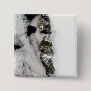 Meltwater ponds along Greenland West Coast 15 Cm Square Badge
