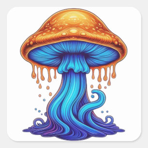 Melty Mushroom Vibes Square Sticker
