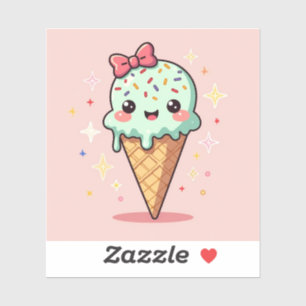 Melty Smiles – Kawaii Ice Cream Cone Sticker