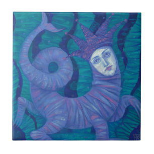 Melusine, Melusina, fantasy, surreal, water spirit Ceramic Tile