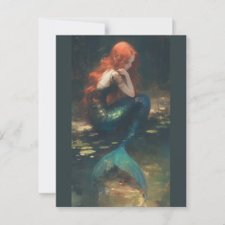 Melusine, mermaid postcard