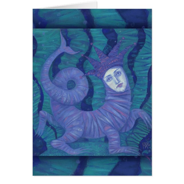 Melusine,  Underwater Fantasy Art Greeting Card (Front)