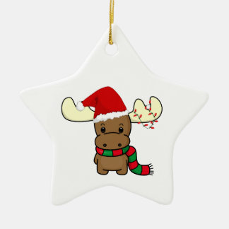 Melvin Moose As Santa Ceramic Tree Decoration