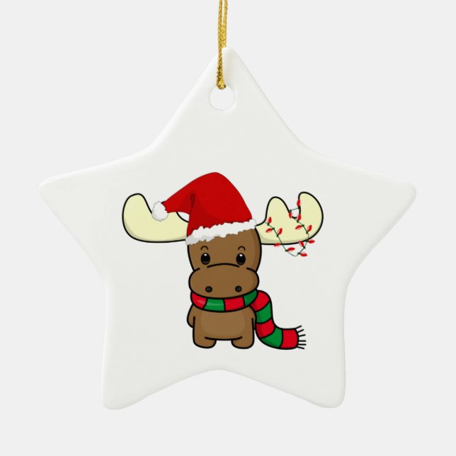 Melvin Moose As Santa Ceramic Tree Decoration (Front)