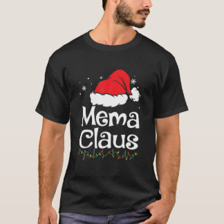 Mema Claus Christmas Pajama Family Matching Xmas T-Shirt
