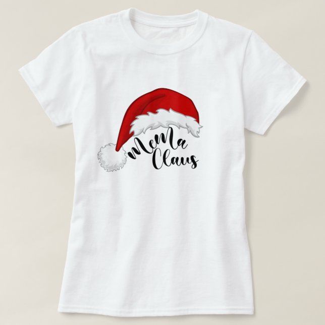Mema  Claus Christmas Santa T-Shirt (Design Front)