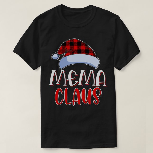 Mema Claus Santa Family Matching Christmas Pajamas T-Shirt (Design Front)