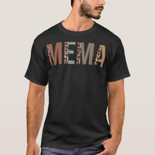 Mema Leopard Print Mum Cute Mothers Day Funny Gran T-Shirt