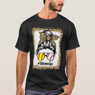 Mema Life Messy Leopard Bleached Hair Bun Mother's T-Shirt
