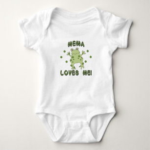 Mema Loves Me Frog Baby Bodysuit