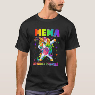 Mema Of The Birthday Princess Girl Dabbing Unicorn T-Shirt