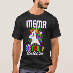 Mema of the Birthday Princess Unicorn Dabbing Bday T-Shirt