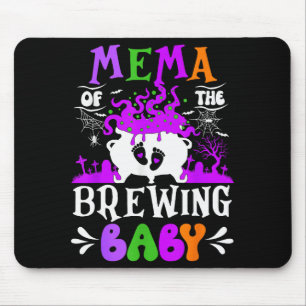 Mema Of The Brewing Baby Grandma To Be Halloween  Mouse Pad