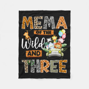 Mema Of The Wild And Three 3rd Birthday Boy Safari Fleece Blanket