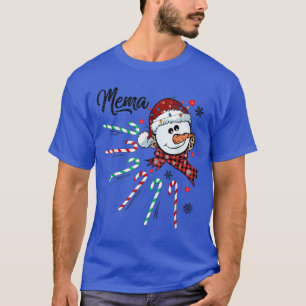 Mema Snowman Candy Cane Christmas Xmas Funny 709 T-Shirt