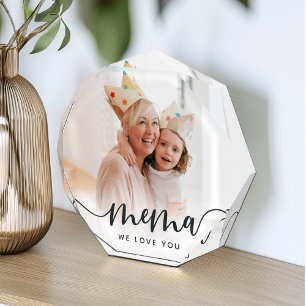 Mema We Love You   Grandma Script Overlay Photo Block