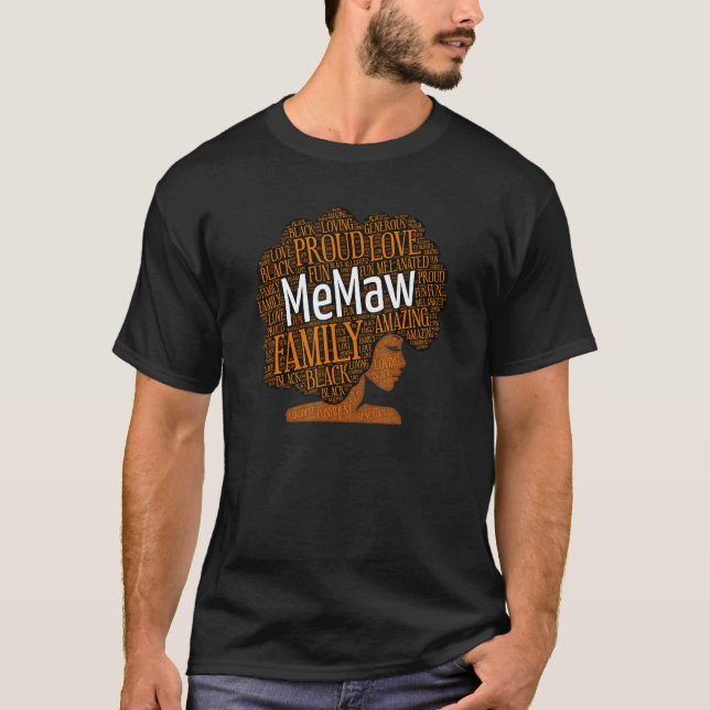 MeMaw African American Grandmother Nickname T-Shirt (Front)