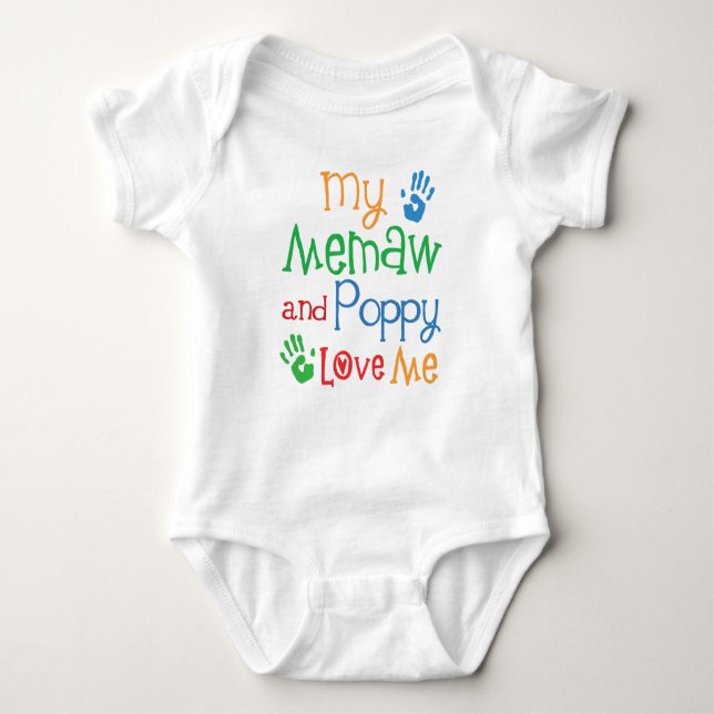 Memaw And Poppy Love Me Baby Bodysuit (Front)