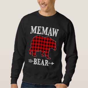 Memaw Bear Christmas Pajama Red Plaid Buffalo Fami Sweatshirt