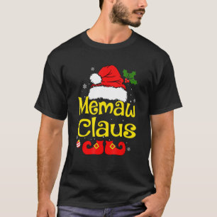 Memaw Claus Christmas Pajama Family Matching Xmas T-Shirt