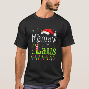 Memaw Claus Christmas Pajama Family Matching Xmas T-Shirt