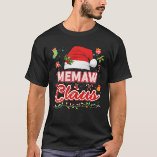 Memaw Claus Matching Family Christmas Santa Pajama T-Shirt