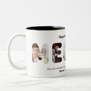 Memaw Custom Photo Collage Personalised Grandma Two-Tone Coffee Mug